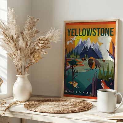 Yellowstone National Park Travel Art - Stretched Canvas, Poster or Fine Art Print I Heart Wall Art