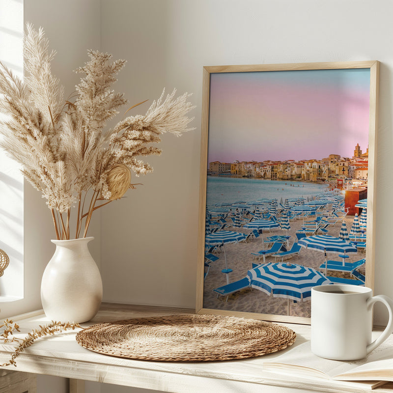 Cefalu Beach - Stretched Canvas, Poster or Fine Art Print I Heart Wall Art