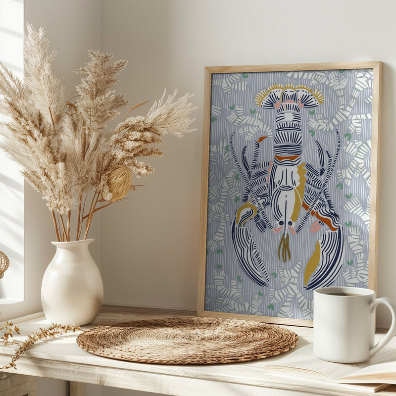 Crustacean Core grey - Stretched Canvas, Poster or Fine Art Print I Heart Wall Art