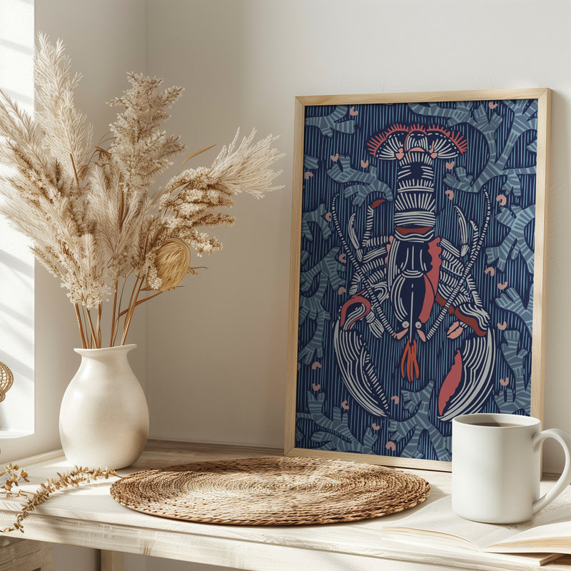 Crustacean Core navy - Stretched Canvas, Poster or Fine Art Print I Heart Wall Art