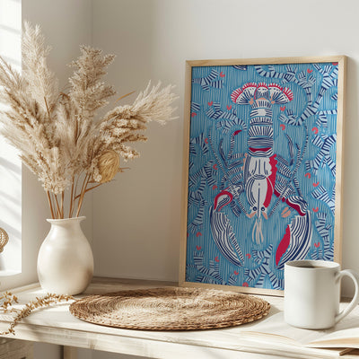 Crustacean Core summer blue - Stretched Canvas, Poster or Fine Art Print I Heart Wall Art