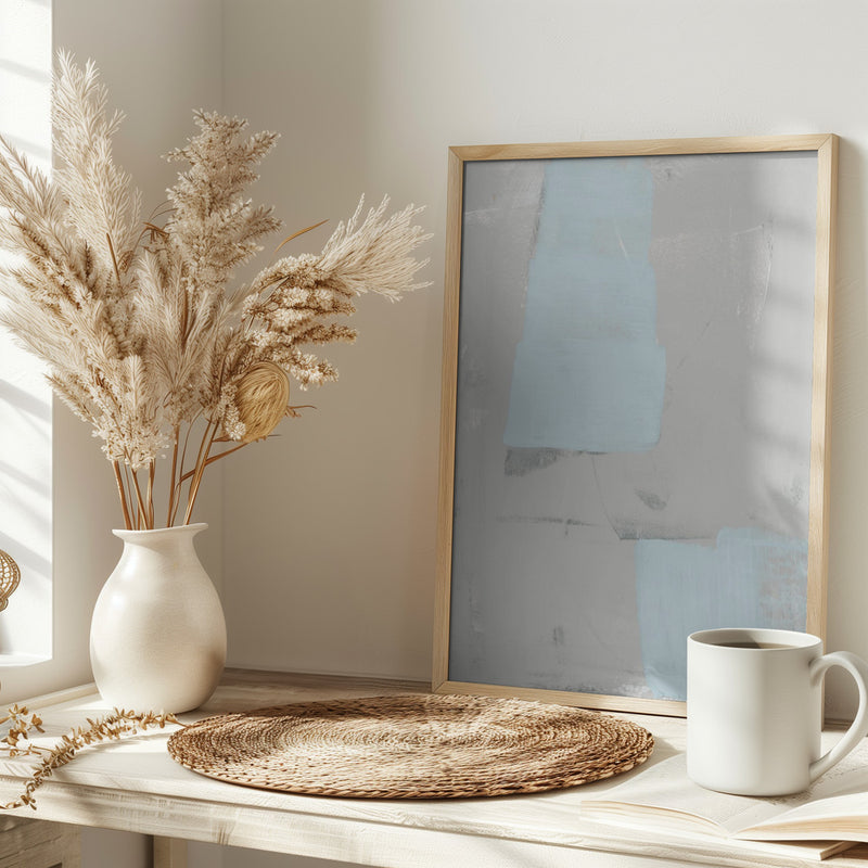Pale Blue Grey Texture - Stretched Canvas, Poster or Fine Art Print I Heart Wall Art