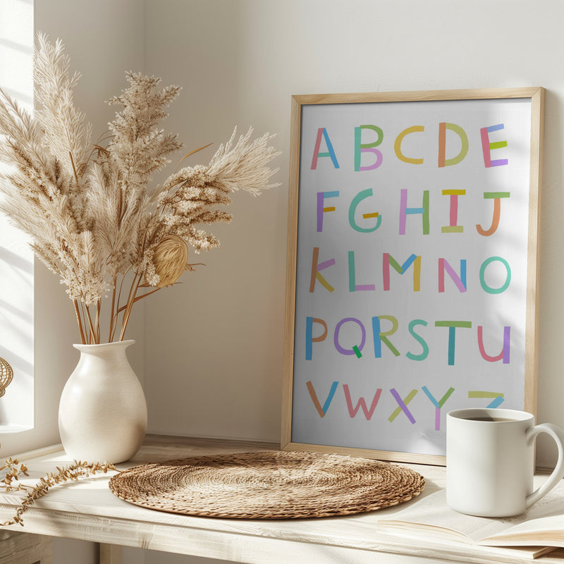 Hand Drawn Alphabet by Artist Carla Daly - Stretched Canvas, Poster or Fine Art Print I Heart Wall Art