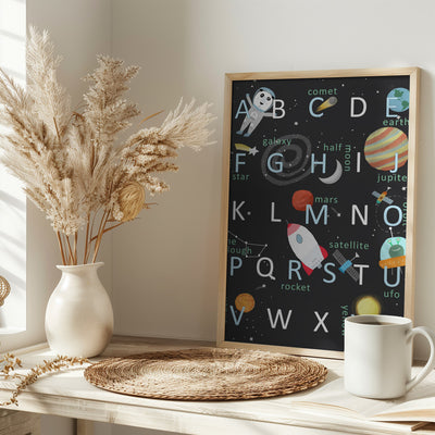 Illustrated Space Alphabet by Artist Carla Daly - Stretched Canvas, Poster or Fine Art Print I Heart Wall Art