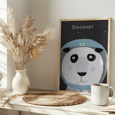 Discover Space with Cute Panda Spaceman by Artist Carla Daly - Stretched Canvas, Poster or Fine Art Print I Heart Wall Art