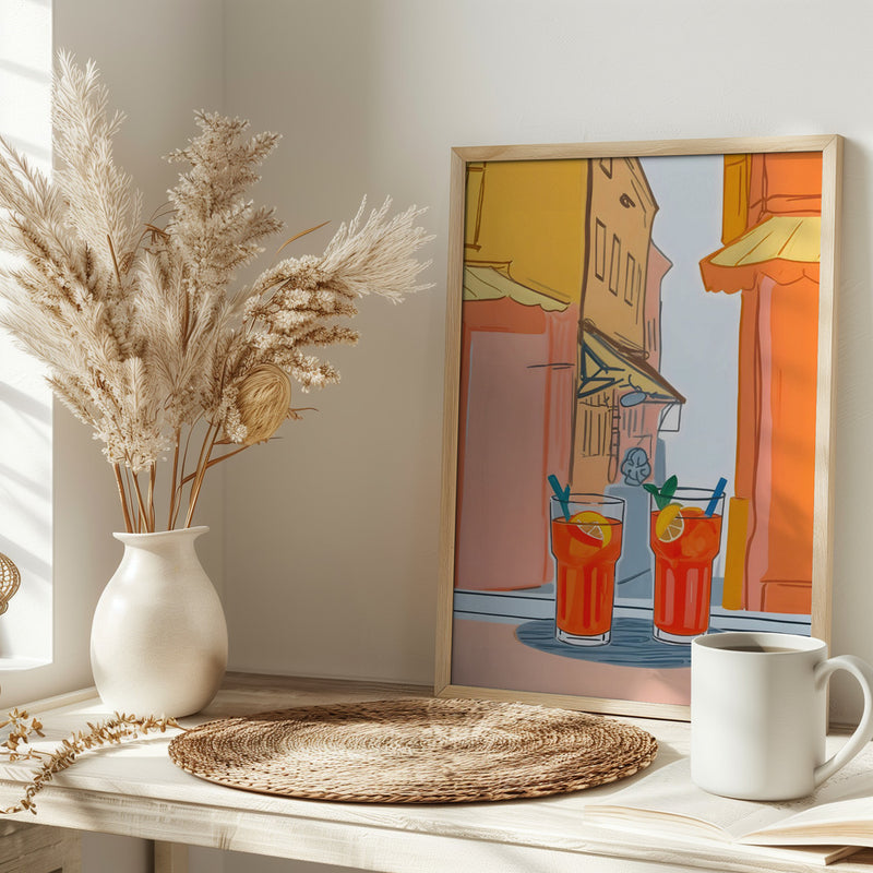 Two Aperols Please! - Stretched Canvas, Poster or Fine Art Print I Heart Wall Art