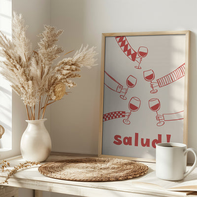 Salud! Wine Party with Friends - Stretched Canvas, Poster or Fine Art Print I Heart Wall Art