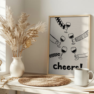 Cheers! Wine Celebration - Stretched Canvas, Poster or Fine Art Print I Heart Wall Art