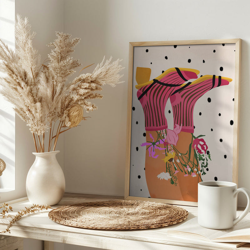 Floral Step Delight - Stretched Canvas, Poster or Fine Art Print I Heart Wall Art