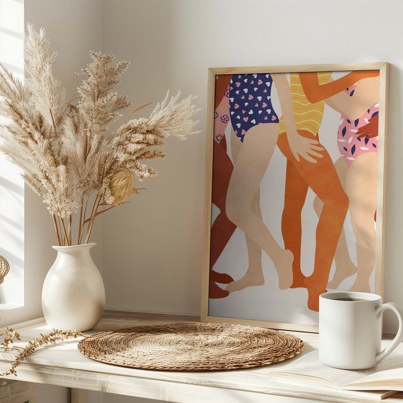 Joyful Swimmers - Stretched Canvas, Poster or Fine Art Print I Heart Wall Art