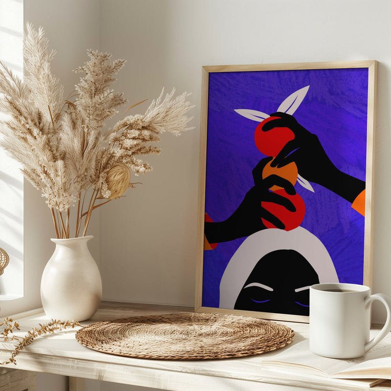 Hands On Orange - Stretched Canvas, Poster or Fine Art Print I Heart Wall Art