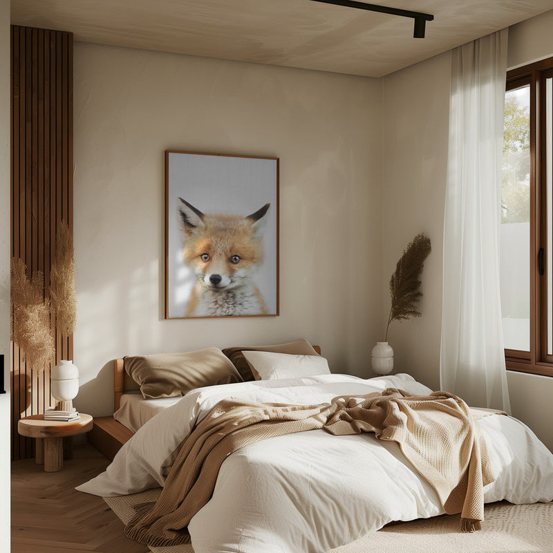 Peekaboo Baby Fox - Stretched Canvas, Poster or Fine Art Print I Heart Wall Art