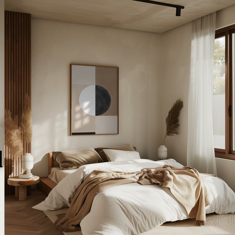 Geometric Shapes with a Central Circle - Stretched Canvas, Poster or Fine Art Print I Heart Wall Art