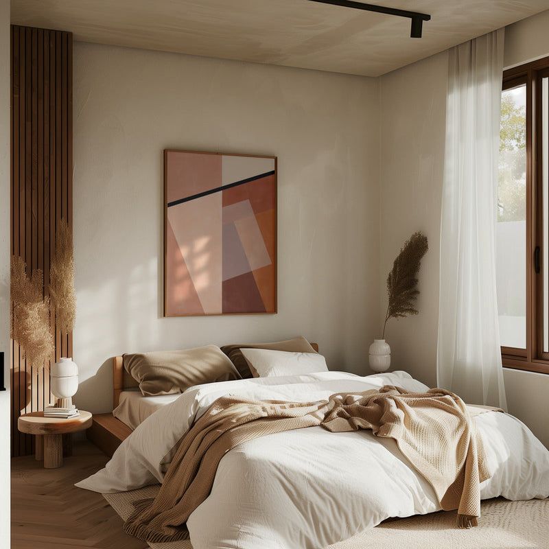 Geometric Shapes And Warm Earth Tones - Stretched Canvas, Poster or Fine Art Print I Heart Wall Art