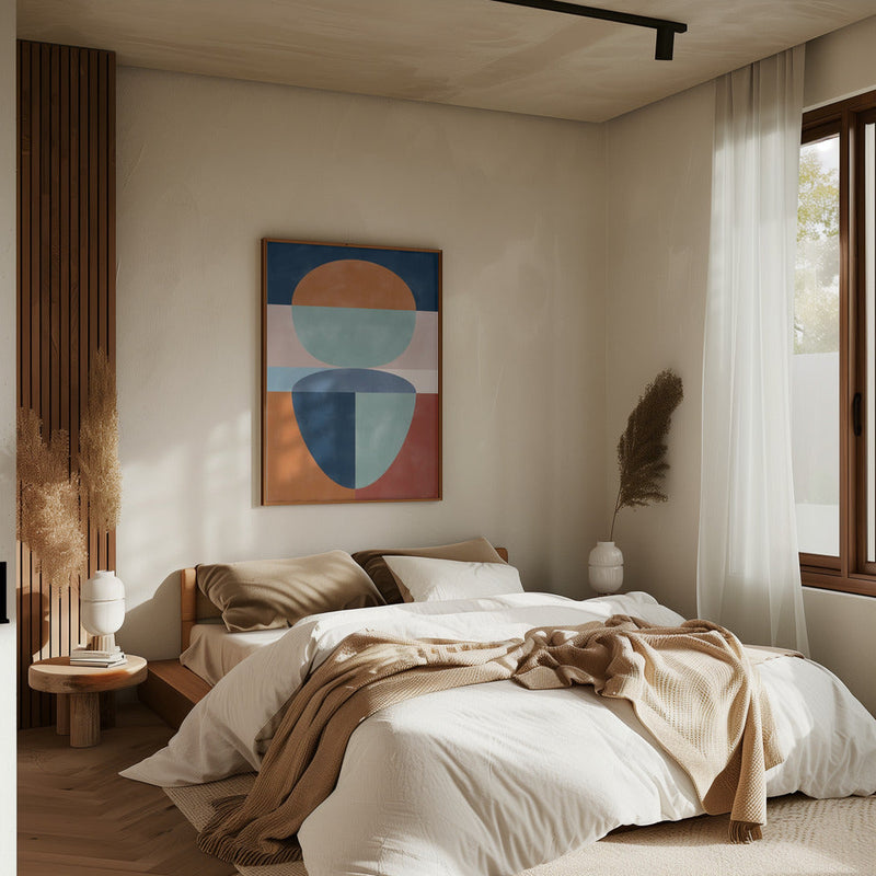 Geometric Shapes In Muted earth tones - Stretched Canvas, Poster or Fine Art Print I Heart Wall Art