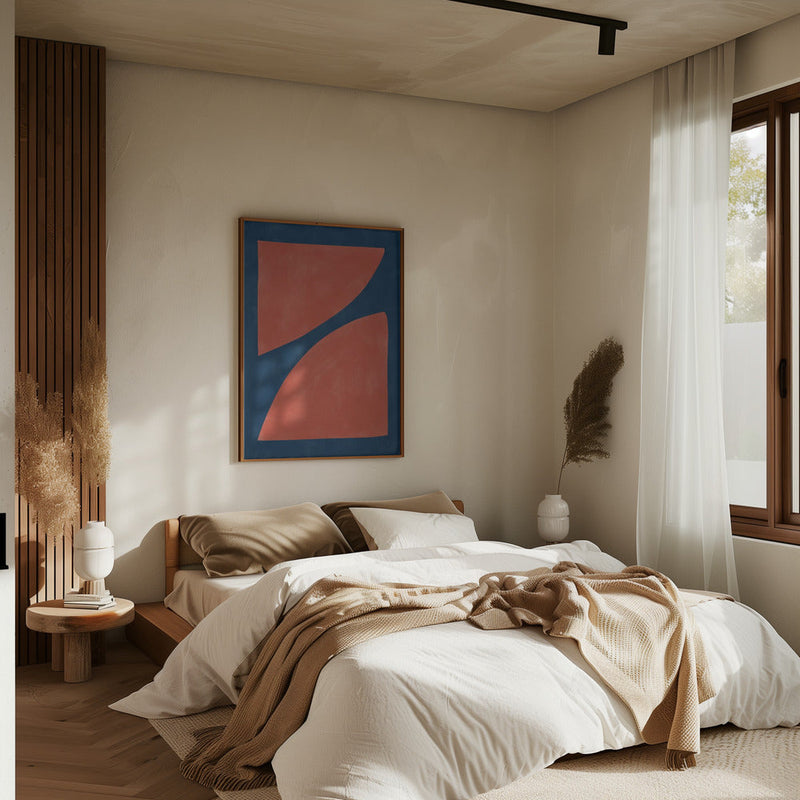 Crimson Curve Dance - Stretched Canvas, Poster or Fine Art Print I Heart Wall Art