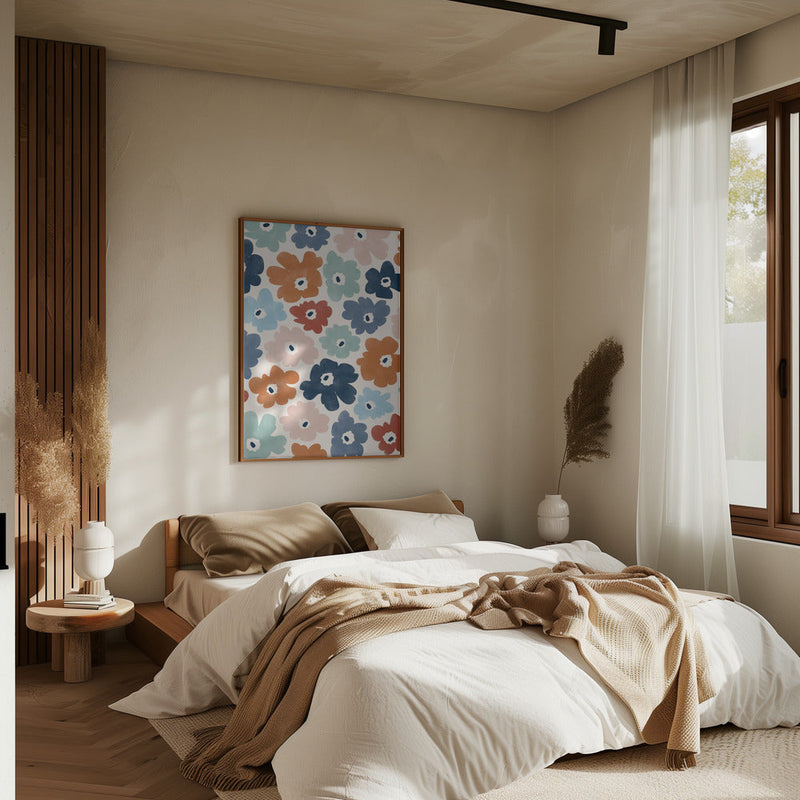 Floral Burst Fiesta - Stretched Canvas, Poster or Fine Art Print I Heart Wall Art