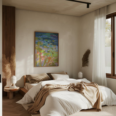 Vibrant Water Lilies - Stretched Canvas, Poster or Fine Art Print I Heart Wall Art