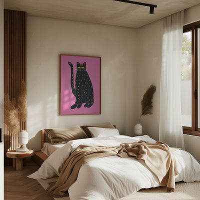 Black cat - Stretched Canvas, Poster or Fine Art Print I Heart Wall Art