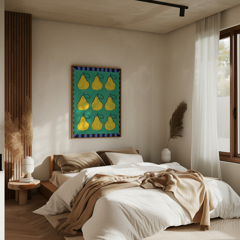 Pear Grid Harmony - Stretched Canvas, Poster or Fine Art Print I Heart Wall Art