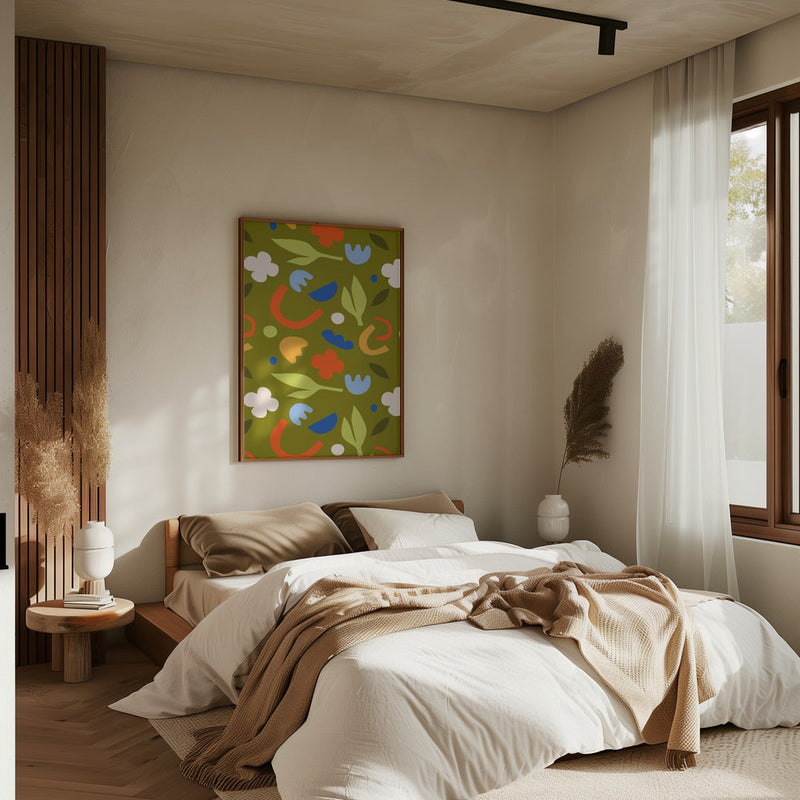 Olive Meadow - Stretched Canvas, Poster or Fine Art Print I Heart Wall Art