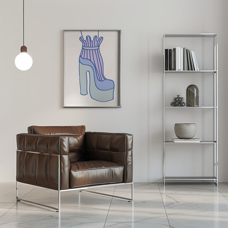 Blue Heel - Stretched Canvas, Poster or Fine Art Print I Heart Wall Art