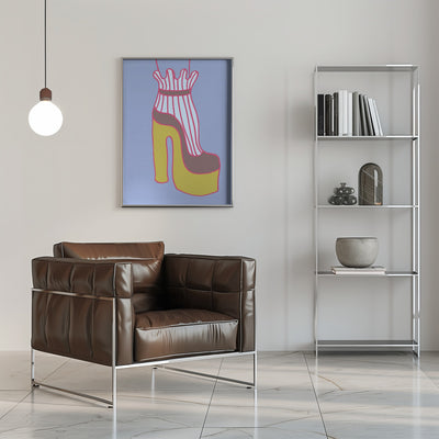 Yellow Heel 01 - Stretched Canvas, Poster or Fine Art Print I Heart Wall Art