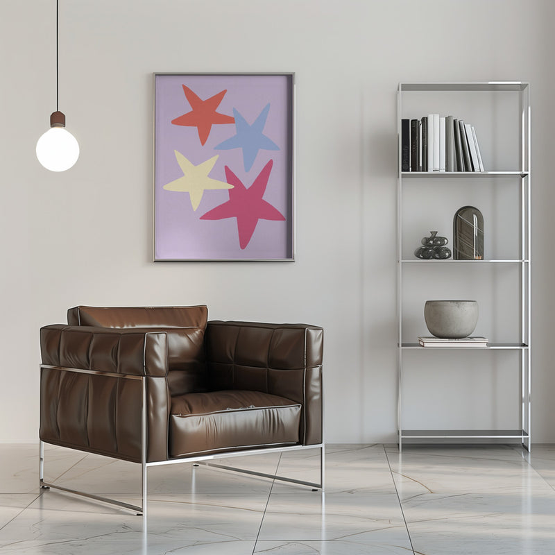 Four Stars 01 - Stretched Canvas, Poster or Fine Art Print I Heart Wall Art