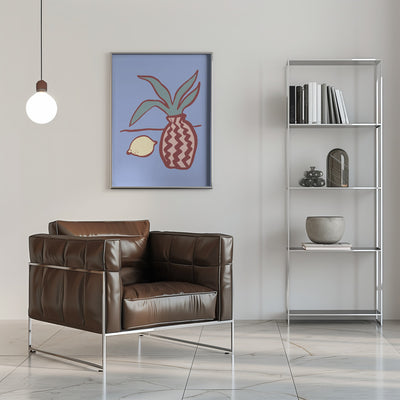 Blue Lemon - Stretched Canvas, Poster or Fine Art Print I Heart Wall Art