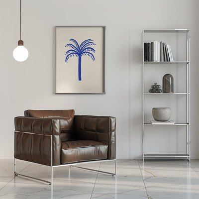 Blue Palm - Stretched Canvas, Poster or Fine Art Print I Heart Wall Art