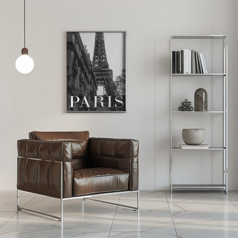 Paris Text 1 - Stretched Canvas, Poster or Fine Art Print I Heart Wall Art