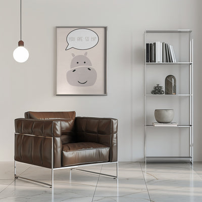 Hippo nursery print - Stretched Canvas, Poster or Fine Art Print I Heart Wall Art