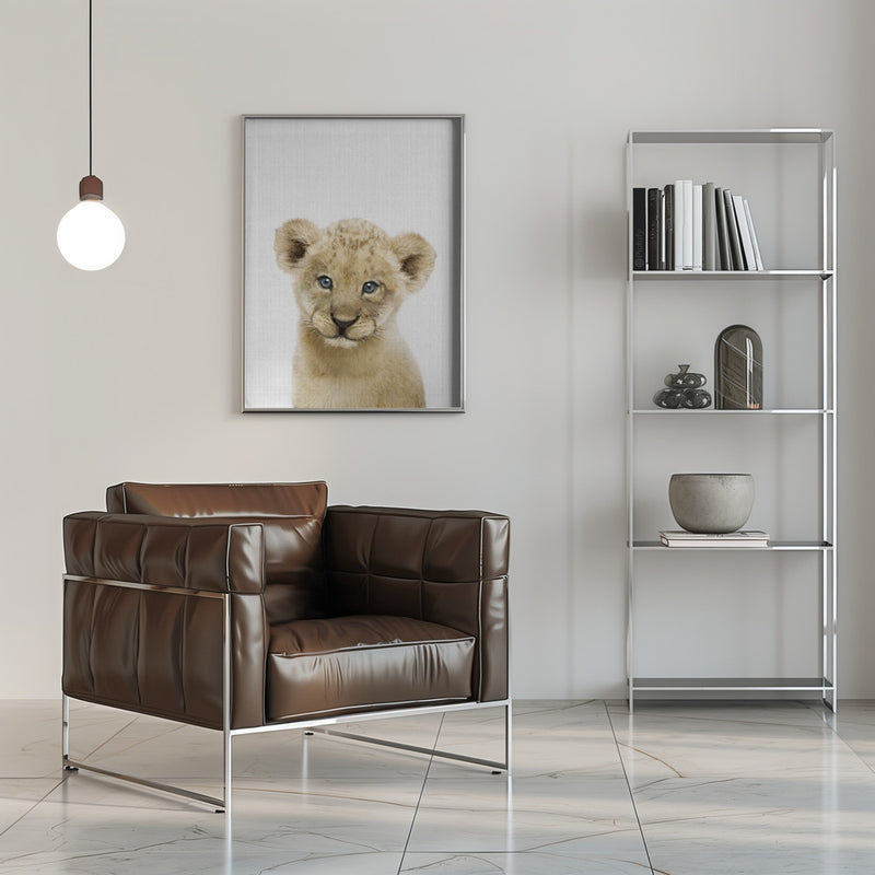 Peekaboo Baby Lion - Stretched Canvas, Poster or Fine Art Print I Heart Wall Art