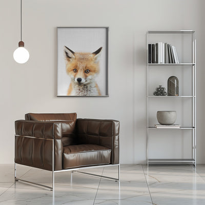 Peekaboo Baby Fox - Stretched Canvas, Poster or Fine Art Print I Heart Wall Art