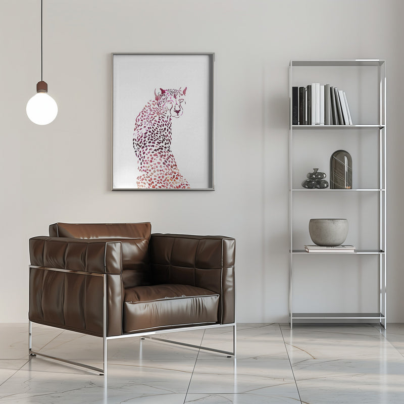 Pink Cheetah - Stretched Canvas, Poster or Fine Art Print I Heart Wall Art