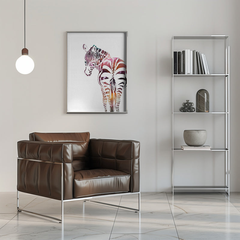 Zebra Silhouette - Stretched Canvas, Poster or Fine Art Print I Heart Wall Art