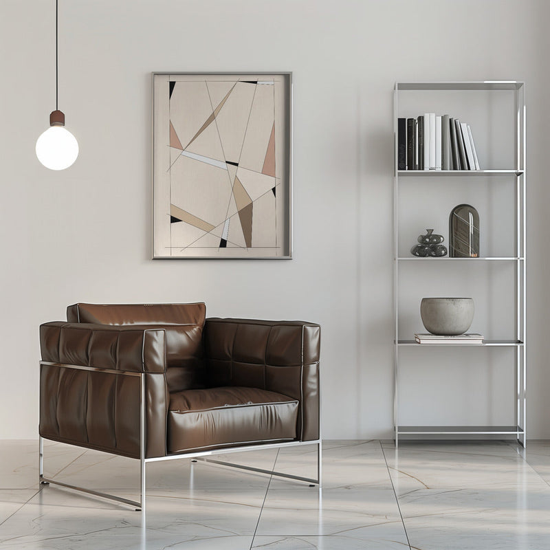 Geometric Beige Art - Stretched Canvas, Poster or Fine Art Print I Heart Wall Art
