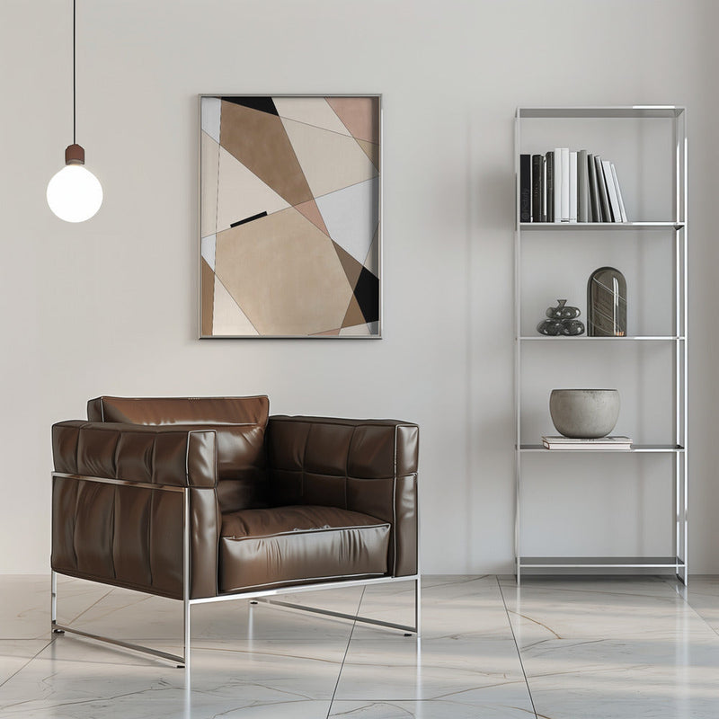 Geometric Beige art - Stretched Canvas, Poster or Fine Art Print I Heart Wall Art