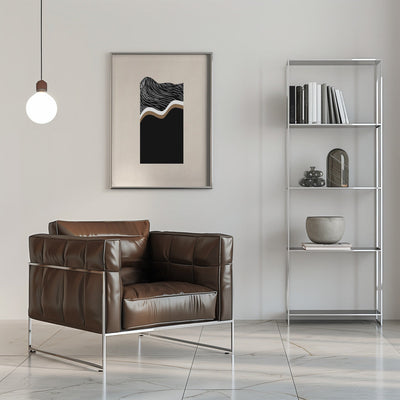 Monochrome Waves - Stretched Canvas, Poster or Fine Art Print I Heart Wall Art