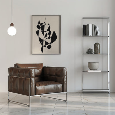 Abstract Black Shapes - Stretched Canvas, Poster or Fine Art Print I Heart Wall Art
