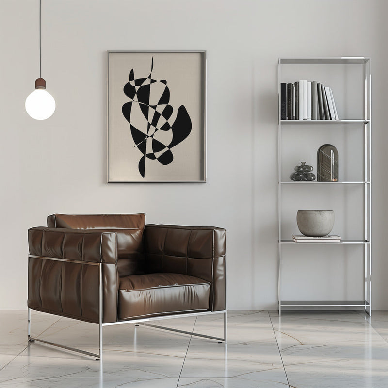 Abstract Black Shapes - Stretched Canvas, Poster or Fine Art Print I Heart Wall Art