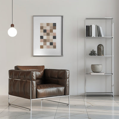 Geometric Pattern of Muted Earthy Tones - Stretched Canvas, Poster or Fine Art Print I Heart Wall Art