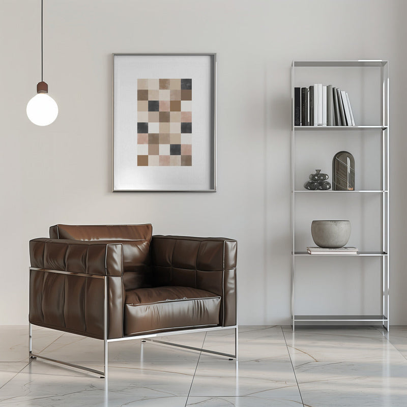 Geometric Pattern of Muted Earthy Tones - Stretched Canvas, Poster or Fine Art Print I Heart Wall Art