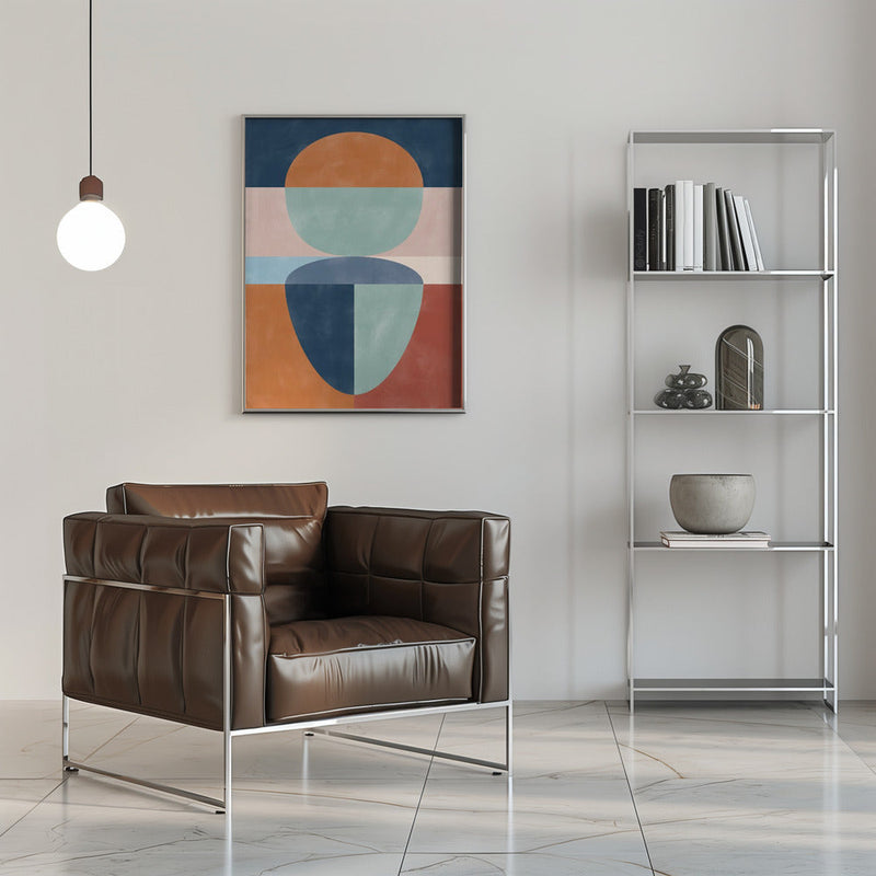 Geometric Shapes In Muted earth tones - Stretched Canvas, Poster or Fine Art Print I Heart Wall Art