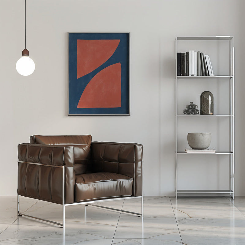 Crimson Curve Dance - Stretched Canvas, Poster or Fine Art Print I Heart Wall Art