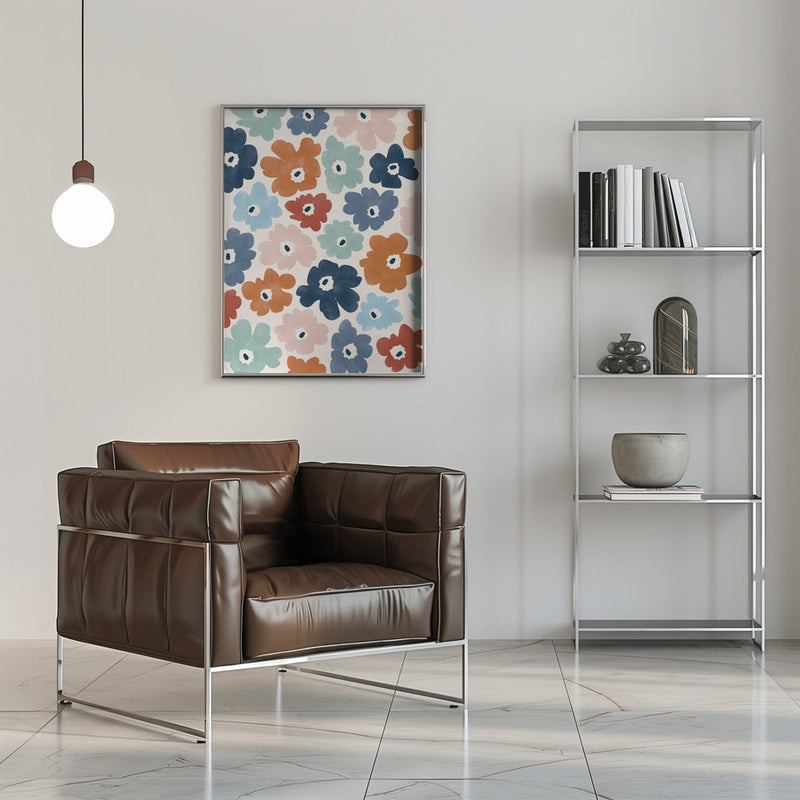 Floral Burst Fiesta - Stretched Canvas, Poster or Fine Art Print I Heart Wall Art