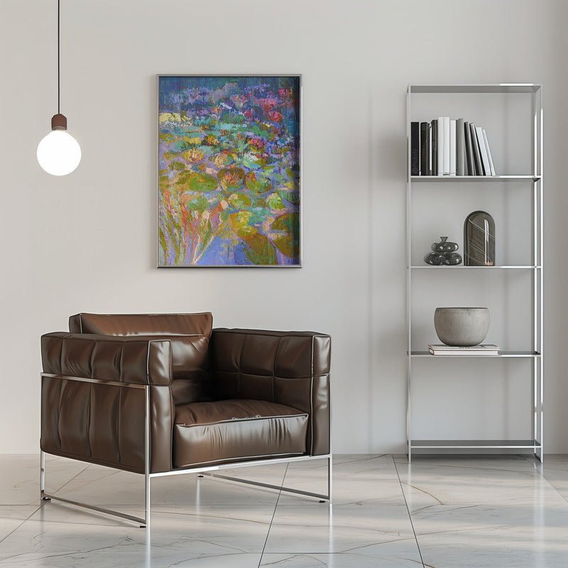 Lush Water Lilies - Stretched Canvas, Poster or Fine Art Print I Heart Wall Art