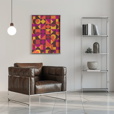 Burgundy mosaic - Stretched Canvas, Poster or Fine Art Print I Heart Wall Art