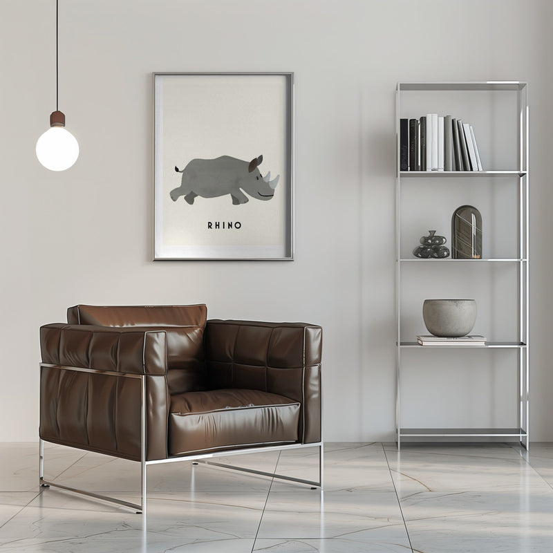 Rhino - Stretched Canvas, Poster or Fine Art Print I Heart Wall Art