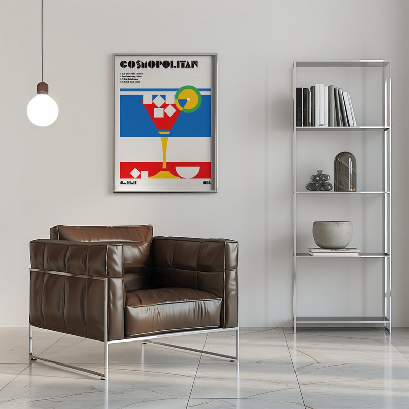 Cosmopolitan Bauhaus Cocktail - Stretched Canvas, Poster or Fine Art Print I Heart Wall Art